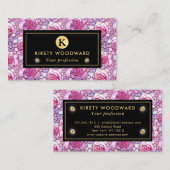 Carte De Visite Élégant Motif de mosaïque rose (Devant / Derrière)