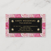 Carte De Visite Élégant Motif de mosaïque rose (Dos)