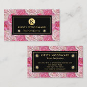 Carte De Visite Élégant Motif de mosaïque rose (Devant / Derrière)