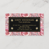 Carte De Visite Élégant Motif de mosaïque rose (Dos)