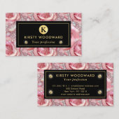 Carte De Visite Élégant Motif de mosaïque rose (Devant / Derrière)