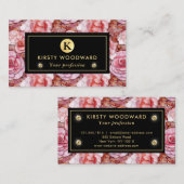 Carte De Visite Élégant Motif de mosaïque rose (Devant / Derrière)