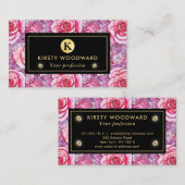 Carte De Visite Élégant Motif de mosaïque rose (Devant / Derrière)