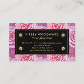 Carte De Visite Élégant Motif de mosaïque rose (Dos)