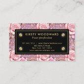 Carte De Visite Élégant Motif de mosaïque rose (Dos)