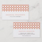 Carte De Visite Élégant Motif de pêche (Devant / Derrière)