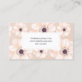 Carte De Visite Élégant Motif de pêche florale (Dos)