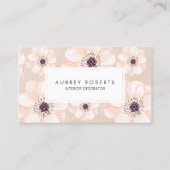 Carte De Visite Élégant Motif de pêche florale (Devant)