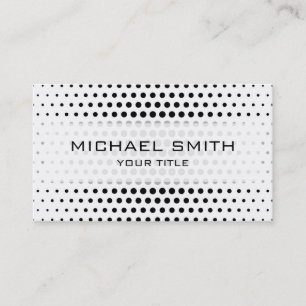 Carte De Visite Élégant Motif de points de Polka Noir