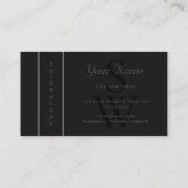 Carte De Visite Élégant Motif de serpent gris foncé avec Monogramm (Dos)