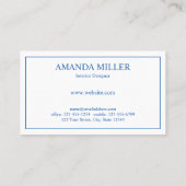 Carte De Visite Élégant Motif d'oignon bleu aquarelle (Dos)