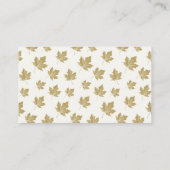Carte De Visite Élégant Motif Feuille d'érable d'or antique. (Dos)