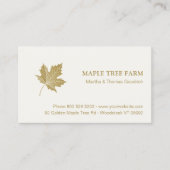 Carte De Visite Élégant Motif Feuille d'érable d'or antique. (Devant)