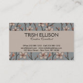 Carte De Visite Élégant Motif Fleur rose Douce Fleur Fleur de Ceri (Dos)