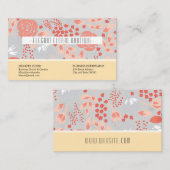 Carte De Visite Élégant motif floral (Devant / Derrière)