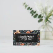 Carte De Visite Élégant motif floral | Monogramme (Debout devant)