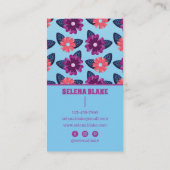 Carte De Visite Élégant motif floral | Vertical moderne (Dos)