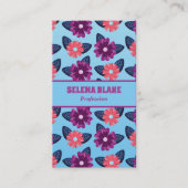 Carte De Visite Élégant motif floral | Vertical moderne (Devant)