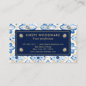 Carte De Visite Élégant Motif méditerranéen italien (Dos)