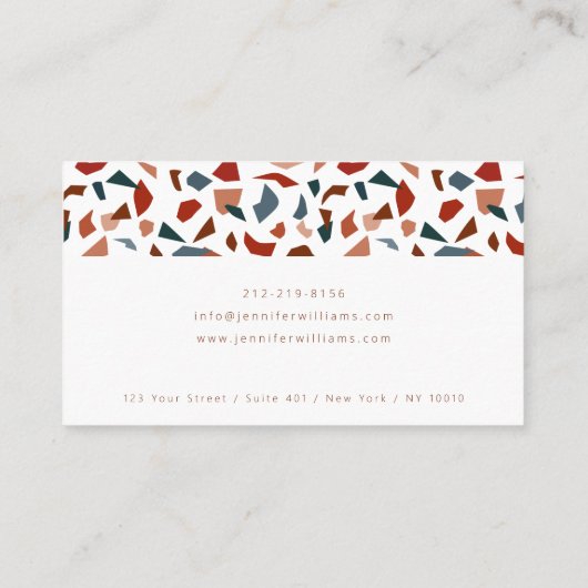 Carte De Visite Élégant Motif moderne Terrazzo (Dos)