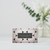 Carte De Visite Élégant Motif noir  Silver Circle (Debout devant)