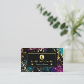 Carte De Visite Elégant multi-couleurs et or galaxy marbre (Debout devant)