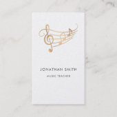 Carte De Visite Elegant Musician Gold Music Notes (Devant)