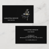 Carte De Visite Élégant musicien instructeur de piano professeur d (Devant / Derrière)