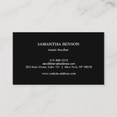 Carte De Visite Élégant musicien instructeur de piano professeur d (Dos)