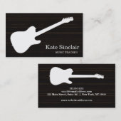 Carte De Visite Elégant Musique Enseignant Keys Musical (Devant / Derrière)