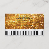 Carte De Visite Élégant Musique Moderne Professeur de piano profes (Dos)
