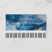 Carte De Visite Élégant Musique Moderne Professeur de piano profes (Dos)