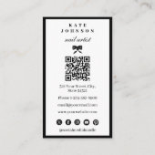 Carte De Visite Elegant Nail Artist Beaty Salon Manicure QR Code (Dos)