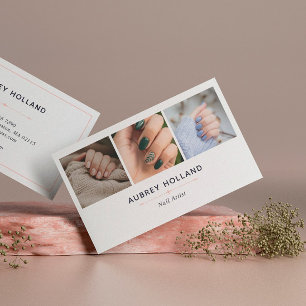 Carte De Visite Elegant Nail Artist Photo Collage