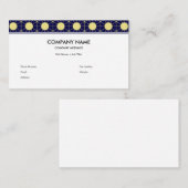 Carte De Visite Elegant Navy and Gold Geometric Tile Pattern (Devant / Derrière)