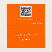 Carte De Visite élégant néon orange (Extérieur déplié)