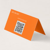 Carte De Visite élégant néon orange (Dos)