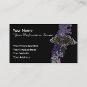 Carte De Visite Élégant Neon Pop-Art papillon fleur de papillon Bu (Dos)