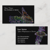 Carte De Visite Élégant Neon Pop-Art papillon fleur de papillon Bu (Devant / Derrière)