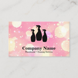 Carte De Visite Elégant nettoyage Parties scintillant aquarelle