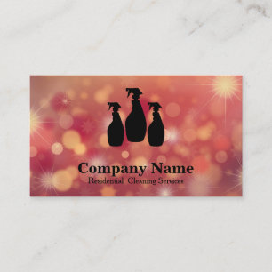 Carte De Visite Elégant nettoyage Parties scintillant aquarelle