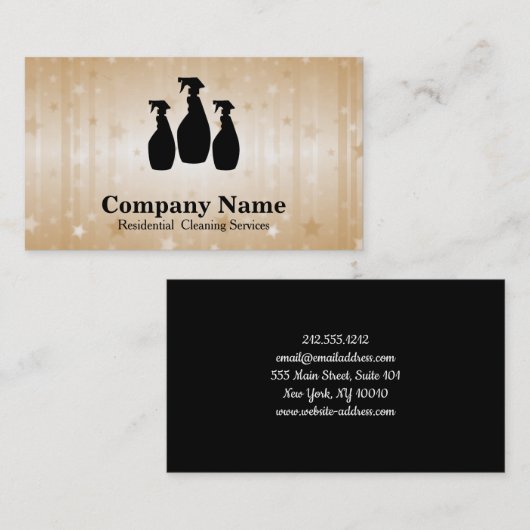 Carte De Visite Élégant nettoyage Parties scintillant Bokeh (Devant / Derrière)