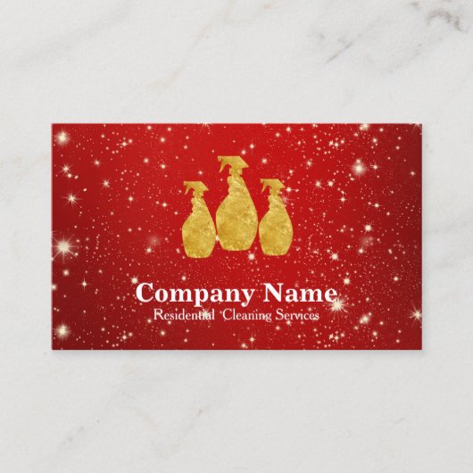 Carte De Visite Élégant nettoyage Parties scintillant Bokeh (Devant)