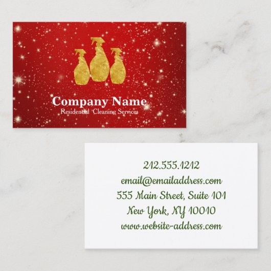 Carte De Visite Élégant nettoyage Parties scintillant Bokeh (Devant / Derrière)