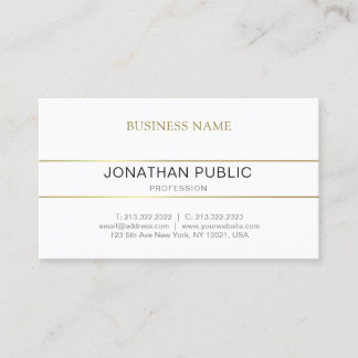 Carte De Visite Élégant Nettoyant Design Gold White Professionnel