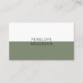 Carte De Visite Élégant Neutral Vert QR Code Boho Chic Moderne (Devant)