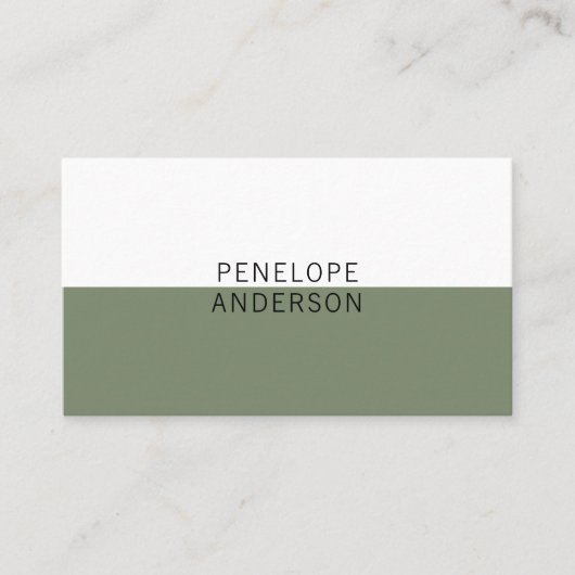 Carte De Visite Élégant Neutral Vert QR Code Boho Chic Moderne (Devant)