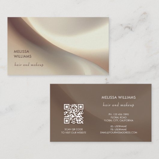 Carte De Visite Elegant Neutrals Abstract Art (Devant / Derrière)