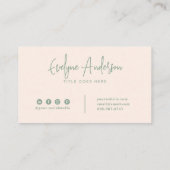 Carte De Visite Élégant Neutre Neutre Boho Chic Feather Indie (Dos)