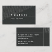 Carte De Visite Élégant noir (Devant / Derrière)